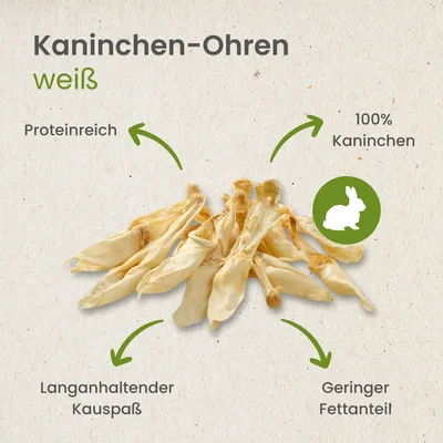 Kauartikel.com Kaninchen-Ohren, weiß