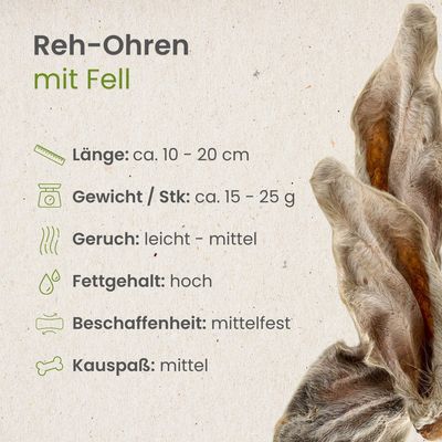 Kauartikel.com Reh-Ohren mit Fell