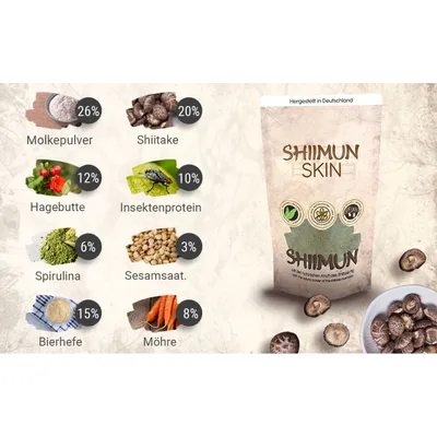 Marsapet Shiimun Skin Pulver für Hunde und Katzen mit Shiitake Marsapet Shiimun Skin Pulver für Hunde und Katzen mit Shiitake