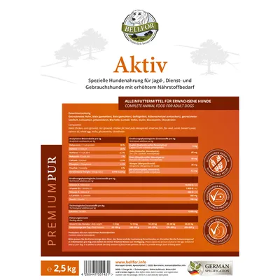 Bellfor Hundefutter für sportliche Hunde - PREMIUM PUR Aktiv