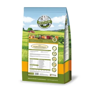 Bellfor Wildbach-Schmaus - Trockenfutter für Hunde mit Wildlachs Bellfor Wildbach-Schmaus - Trockenfutter für Hunde mit Wildlachs
