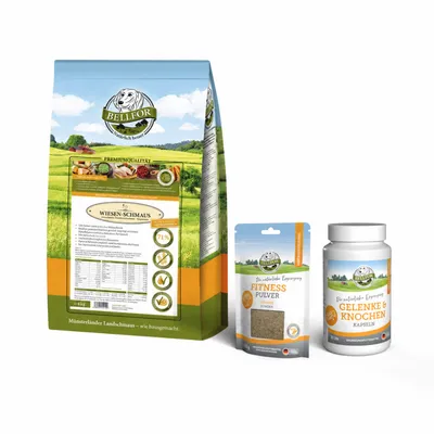 Bellfor Sparset für Windhunde: Wiesen-Schmaus + Gelenke & Knochen Bellfor Sparset für Windhunde: Wiesen-Schmaus + Gelenke & Knochen