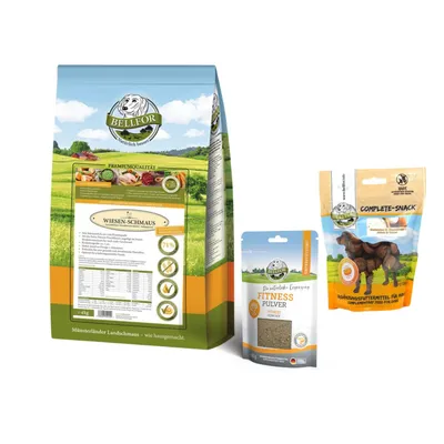 Bellfor Sparset für Windhunde: Wiesen-Schmaus + Gelenke & Knochen Bellfor Sparset für Windhunde: Wiesen-Schmaus + Gelenke & Knochen