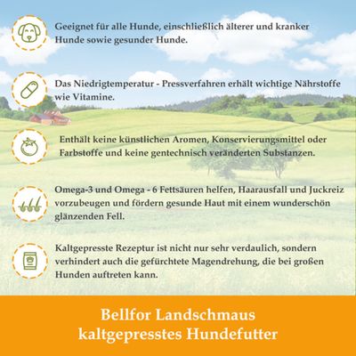 Bellfor Hundetrockenfutter mit Lamm - Weideland-Schmaus