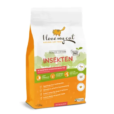 I love my cat Pack alimentaire à base d'insectes pour chats sensibles avec