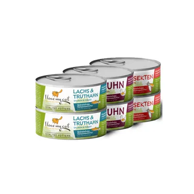 I love my cat Starter-Paket mit Katzenfutter Nass mit Huhn
