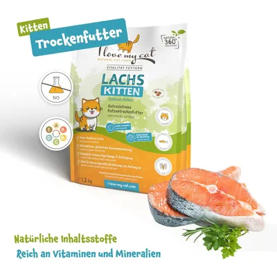 I love my cat Getreidefreies Trockenfutter für Kitten mit Lachs I love my cat Getreidefreies Trockenfutter für Kitten mit Lachs