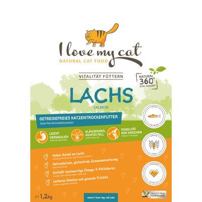 I love my cat set ILMC au saumon et à la dinde - croquettes et pâtée + sac