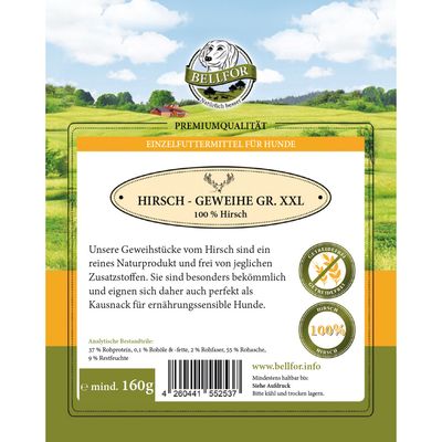 Bellfor Hundesnack - Hirsch-Geweihe XXL
