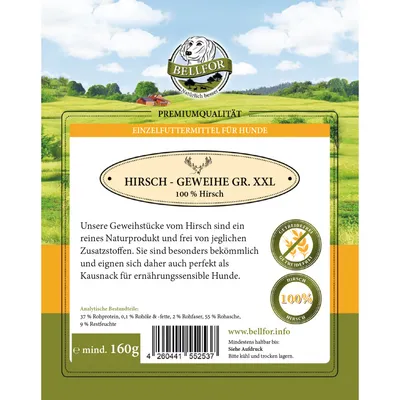 Bellfor Hundesnack - Hirsch-Geweihe XXL