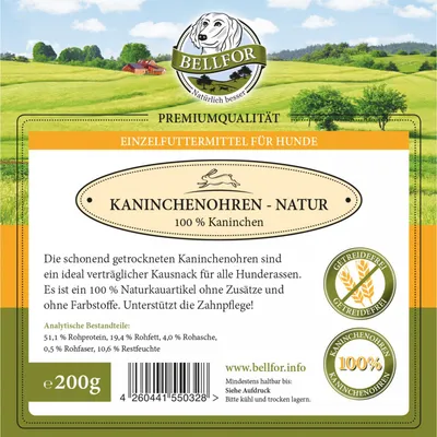 Bellfor Hundesnack - Kaninchenohren mit Fell Bellfor Hundesnack - Kaninchenohren mit Fell