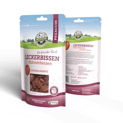 Bellfor friandise pour chiens aux cœurs de poulet