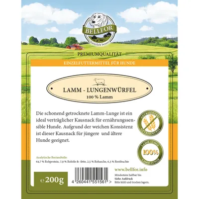 Bellfor Hundesnack - Lamm Lungenwürfel