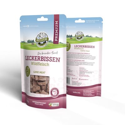 Bellfor Leckerbissen für Hunde - Wildfleisch (gefriergetrocknet)