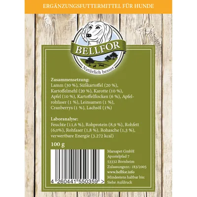 Bellfor Hundekekse Knabber-Schmaus mit Lammfleisch