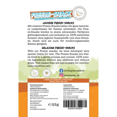 I love my cat Freeze-Snack für Katzen mit Entenbrust I love my cat Freeze-Snack für Katzen mit Entenbrust