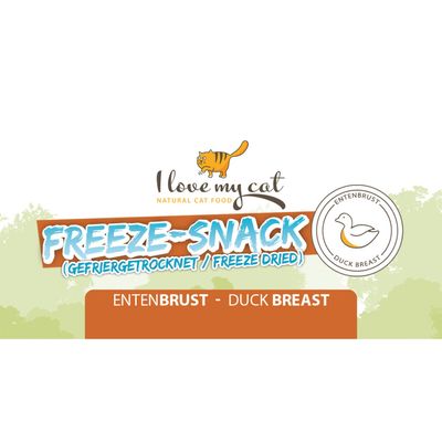 I love my cat Freeze-Snack für Katzen mit Entenbrust