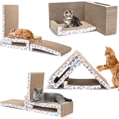 Nobleza Gato Rascador Cartón para Gatos Tableros 3 en 1 Nobleza Gato Rascador Cartón para Gatos Tableros 3 en 1