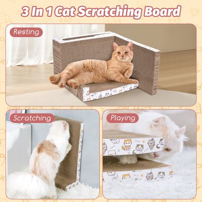 Nobleza Gato Rascador Cartón para Gatos Tableros 3 en 1