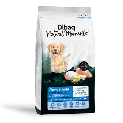Dibaq Natural Moments 5 Star Pavo y Pollo Cachorro razas medianas