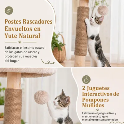 GIANTEX 147 cm Árbol Rascador para Gatos Multinivel