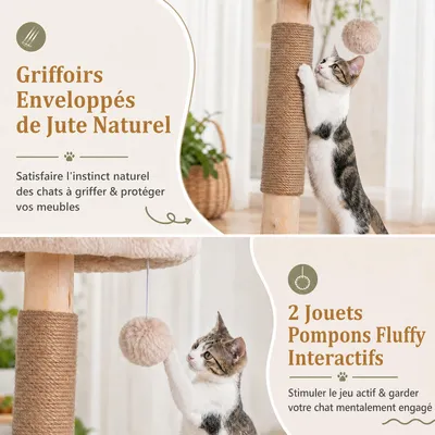 GIANTEX 147 cm Árbol Rascador para Gatos Multinivel
