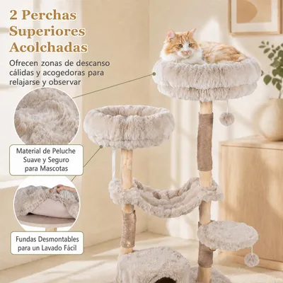 GIANTEX 147 cm Árbol Rascador para Gatos Multinivel