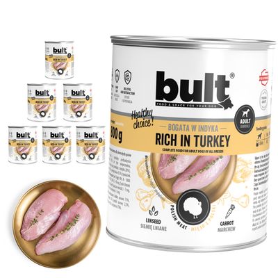 BULT Fleischreiches Nassfutter für ausgewachsene Hunde in Dosen 6 x 800 g
