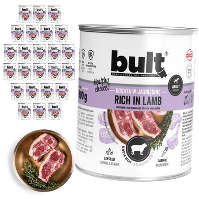BULT Fleischreiches Nassfutter für ausgewachsene Hunde in Dosen 24 x 800 g
