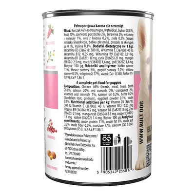 BULT Junior Nassfutter für Welpen – Alleinfuttermittel Dose 400 g