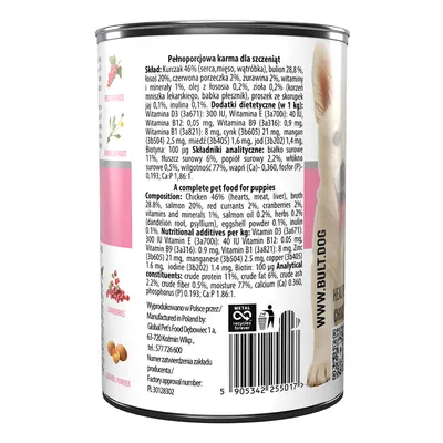 BULT Junior Nassfutter für Welpen – Alleinfuttermittel Dose 400 g