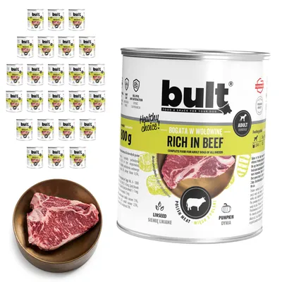 BULT Fleischreiches Nassfutter für ausgewachsene Hunde in Dosen 24 x 800 g