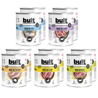 BULT Fleischreiches Nassfutter für erwachsene Hunde – Dosen-Mix ohne Huhn BULT Fleischreiches Nassfutter für erwachsene Hunde – Dosen-Mix ohne Huhn