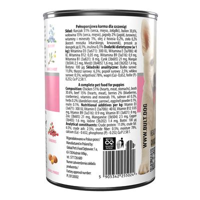 BULT Junior Nassfutter für Welpen – Alleinfuttermittel Dose 400 g