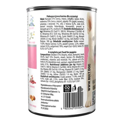 BULT Junior Nassfutter für Welpen – Alleinfuttermittel Dose 400 g