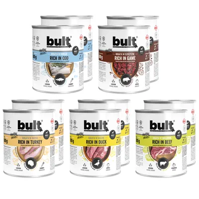 BULT Fleischreiches Nassfutter für erwachsene Hunde – Dosen-Mix ohne Huhn BULT Fleischreiches Nassfutter für erwachsene Hunde – Dosen-Mix ohne Huhn