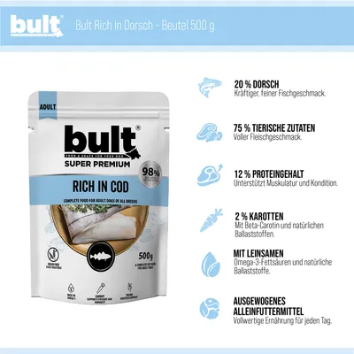BULT Nassfutter für Hunde Beutel 30 x 500 g