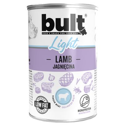 BULT LIGHT Nassfutter für Hunde – Monoprotein-Alleinfutter Dose 400 g