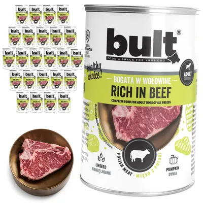 BULT Fleischreiches Nassfutter für ausgewachsene Hunde in Dosen 24 x 400 g