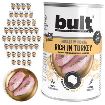 BULT Fleischreiches Nassfutter für ausgewachsene Hunde in Dosen 48 x 400 g