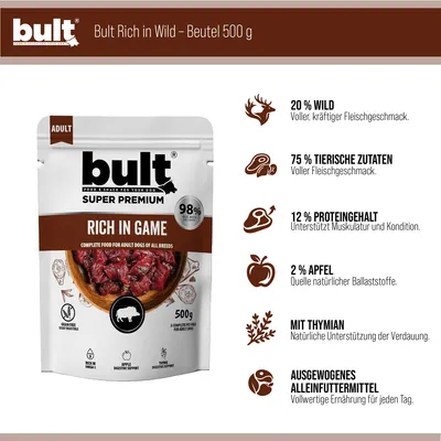 BULT Nassfutter für Hunde Beutel 30 x 500 g