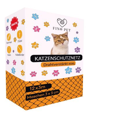 FinoPet Katzennetz Drahtverstärkt für Balkon