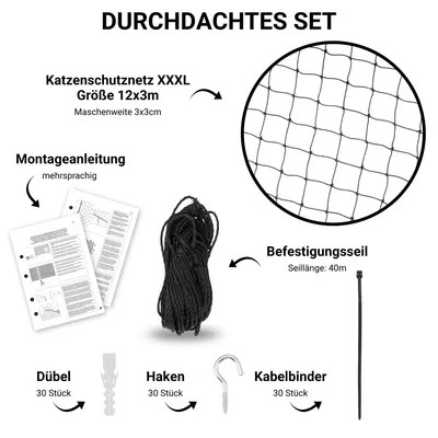 FinoPet Katzennetz Drahtverstärkt für Balkon FinoPet Katzennetz Drahtverstärkt für Balkon