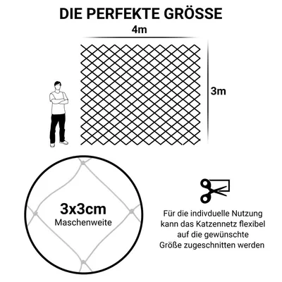 FinoPet Katzennetz transparent für Balkon FinoPet Katzennetz transparent für Balkon