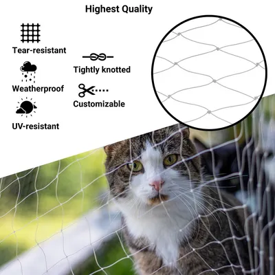 FinoPet Katzennetz transparent für Balkon FinoPet Katzennetz transparent für Balkon