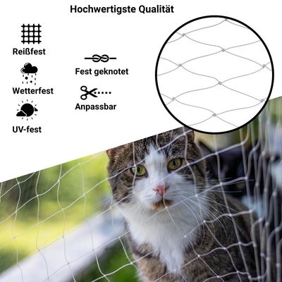 FinoPet Katzennetz transparent für Balkon