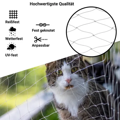 FinoPet Katzennetz transparent für Balkon FinoPet Katzennetz transparent für Balkon