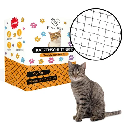FinoPet Katzennetz Drahtverstärkt für Balkon FinoPet Katzennetz Drahtverstärkt für Balkon