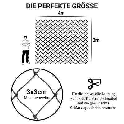 FinoPet Katzennetz Drahtverstärkt für Balkon FinoPet Katzennetz Drahtverstärkt für Balkon