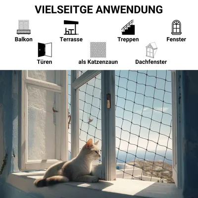 FinoPet Katzennetz Drahtverstärkt für Balkon FinoPet Katzennetz Drahtverstärkt für Balkon